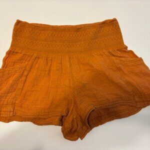 Anthropologie NWOT Kimberly Orange Gauzy Beachy Short Shorts Small
